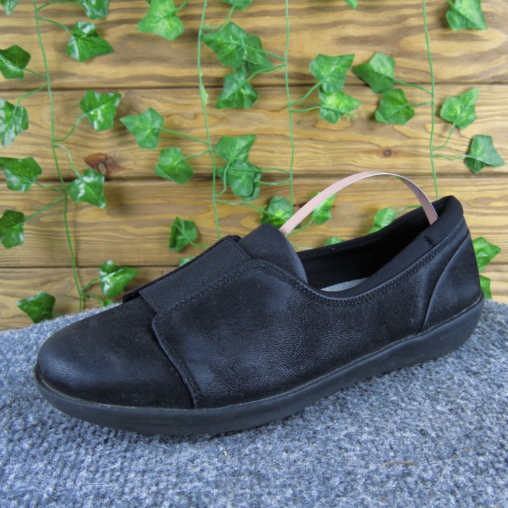 Clarks Cloudsteppers Ayla Band Black Slip-On Shoes Women's Size 7 Comfort Casual
